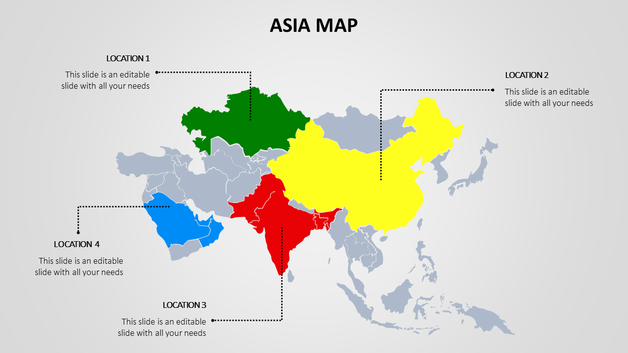 asia map template for powerpoint